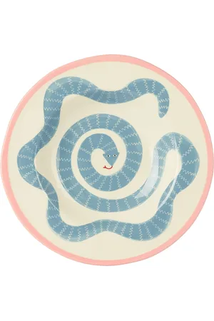Laetitia Rouget Blue & White Sneaky Pink Dinner Plate