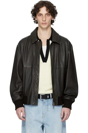 HUGO BOSS Brown Zip Leather Jacket