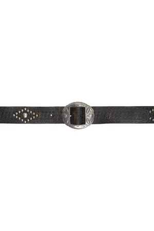 Ralph Lauren Black & Brown Studded Leather Belt