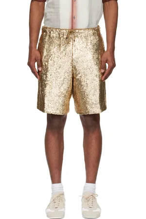 DRIES VAN NOTEN Gold Sequinned Shorts