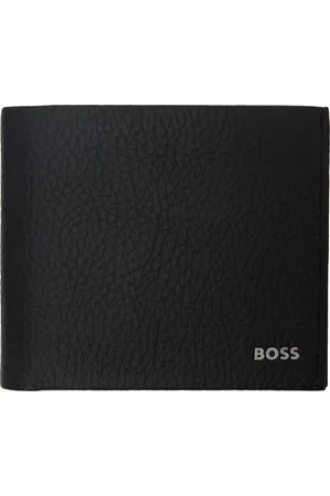 HUGO BOSS Black Leather Logo Lettering Wallet