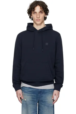 HUGO BOSS Navy Regular-Fit Logo Patch Hoodie
