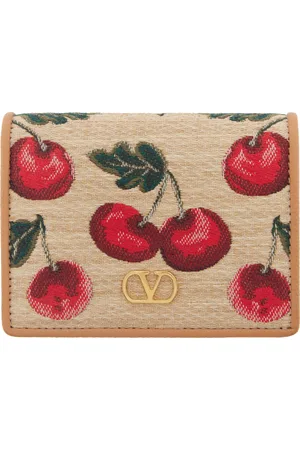 VALENTINO GARAVANI Beige VLogo Signature Cherryfic Jacquard Wallet