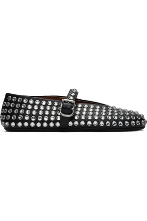 Alaïa Black Strass Lambskin Ballerina Flats