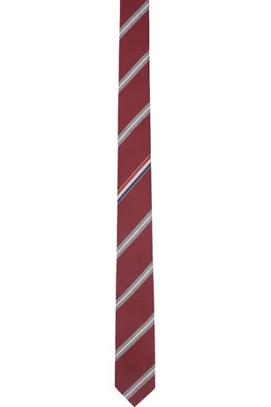 Thom Browne Burgundy Jacquard Classic Tie