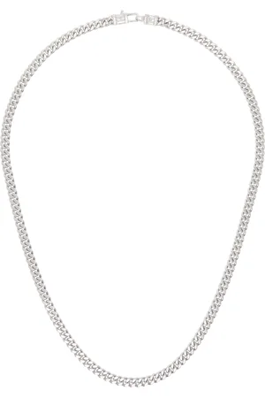 TOM WOOD Silver Curb Chain L Necklace