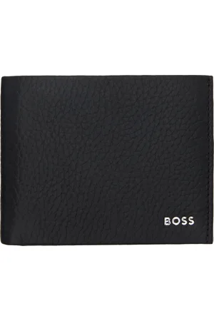 HUGO BOSS Black Leather Logo Lettering Wallet