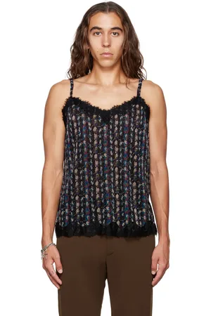 Anna Sui SSENSE Exclusive Black Floral Tank Top