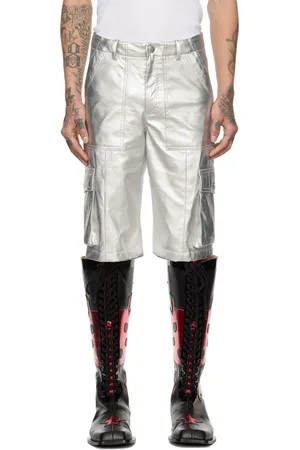 Anna Sui Silver Cargo Shorts
