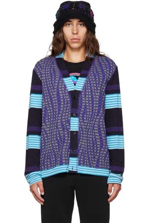 Anna Sui SSENSE Exclusive Purple Stripe Cardigan