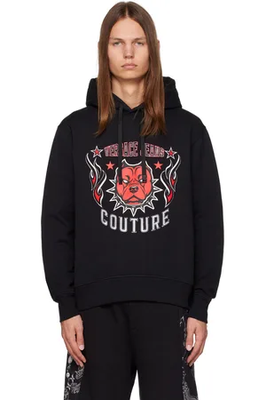 VERSACE Black Embroidered Hoodie
