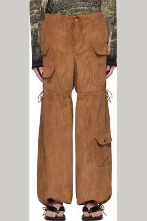 Anna Sui SSENSE Exclusive Brown Cord Drawstring Cargo Pants