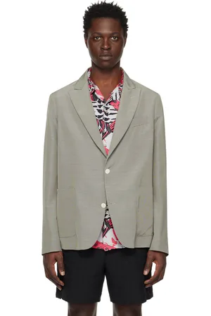 4SDESIGNS Gray Peaked Lapel Blazer