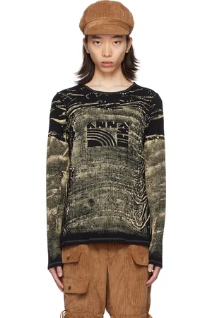 Anna Sui SSENSE Exclusive Black & Beige Long Sleeve T-Shirt