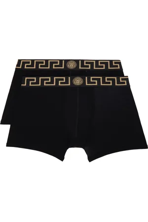 VERSACE Two-Pack Black Greca Border Long Boxer Briefs
