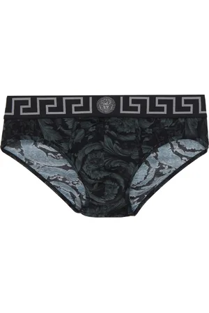 VERSACE Black & Gray Barocco Briefs