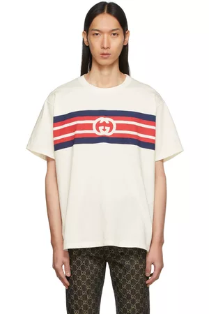 Gucci White Interlocking G Stripe T-Shirt