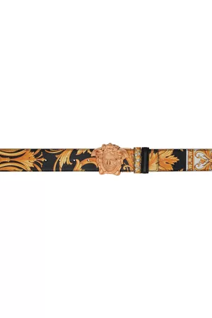 VERSACE MEDUSA BUCKLE BAROCCO BELT BLACK/WHITE