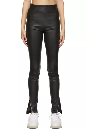 Pepe Jeans VIRGINIE - Leather trousers - black - Zalando.co.uk