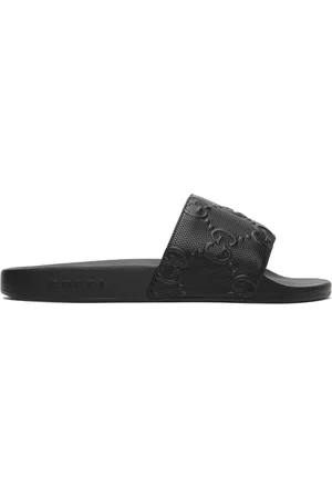 Gucci Men's Slip on Sandal, Black, Rubber