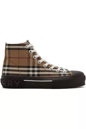 BURBERRY Vintage Check Cotton High-Top Sneakers US 7.5