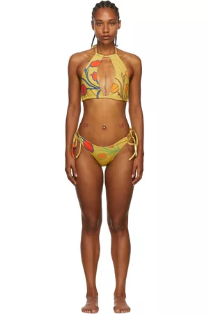 BARRAGÁN Women Bikini Bottoms - SSENSE Exclusive Yellow Ambra Bikini