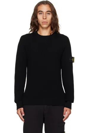 Mens black stone island 2025 sweatshirt