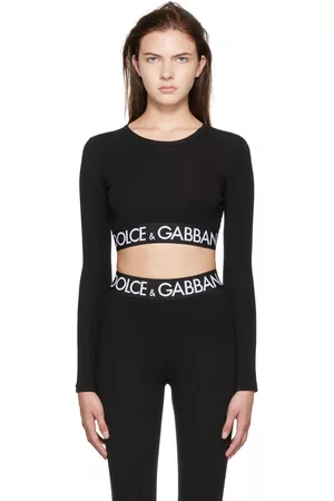 Dolce & Gabbana Women Long Sleeve - Black Cotton Long Sleeve T-Shirt