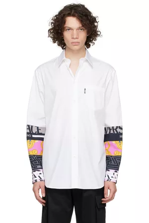 Versace Men's La Greca Monogram Silk Shirt