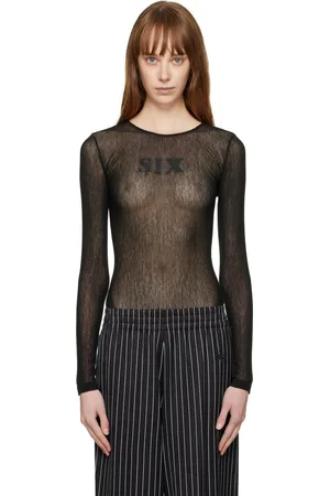 Maison Margiela four-stitch Sheer Bodysuit - Farfetch