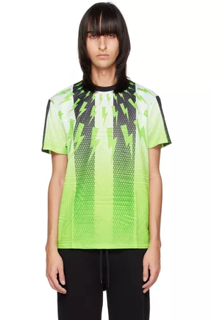 Neil Barrett Men Football T-shirts - Green Soccer T-Shirt