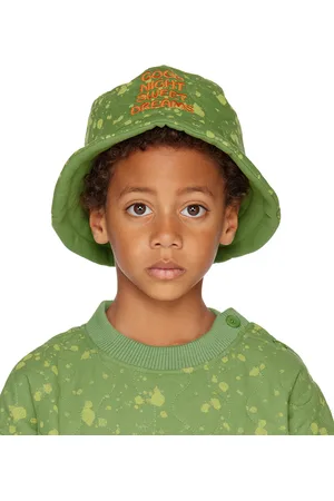 Paolo Pecora Kids palm tree-print bucket hat - Green