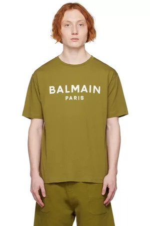 Balmain Khaki Printed T-Shirt