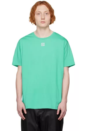 Balmain Men T-shirts - Green Reflective T-Shirt