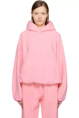 Balenciaga Pink Logo Printed Synthetic Oversized Hooded