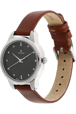 Titan leather outlet watch for women