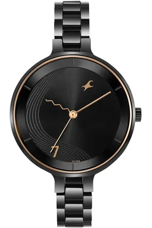 Fastrack Stunners Quartz Analog Black dial Stainless Steel Strap Watch for Girls