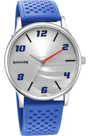 Sonata RPM Silver Dial Plastic Strap Watch for Men