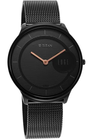 Titan Edge Slim Stainless Steel Black Dial Analog Watch for Men