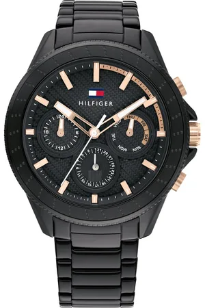 Tommy Hilfiger Quartz Multifunction Black Dial Stainless Steel Strap Watch for Men