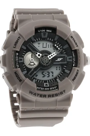 SF Dreamer Series Quartz Digital Analog Digital Black Dial Brown Plastic Strap Watch For Men