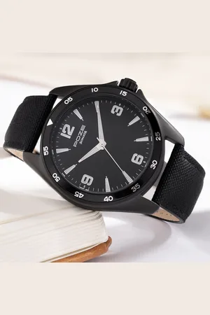 Sonata Poze Quartz Analog Black Dial Leather Strap Watch for Men