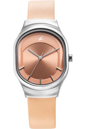 Fastrack Snob X Pink Dial Leather Strap Watch for Girls