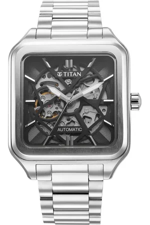 Titan Shaped Automatics Anthracite Dial Silver Stainless Steel Strap watch for Men