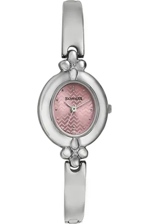 Sonata Quartz Analog Pink Dial Metal Strap Watch for Women