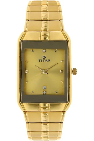 Titan Golden Dial Analog with DateMetal Strap watch for Men