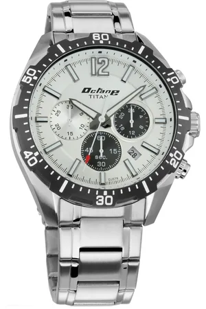 Titan Quartz Chronograph Silver Dial Stainless Steel Strap Watch for Men