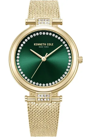 Kenneth Cole Quartz Analog Green Dial Golden Stainless Steel Strap Watch for Women