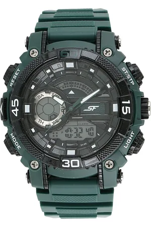 SF Xtreme Gears Quartz Digital Analog Digital Black Dial Green Plastic Strap Watch For Men