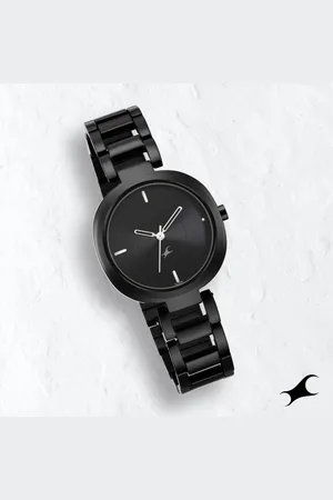 Fastrack Stunners Quartz Analog Black Dial Metal Strap Watch for Girls